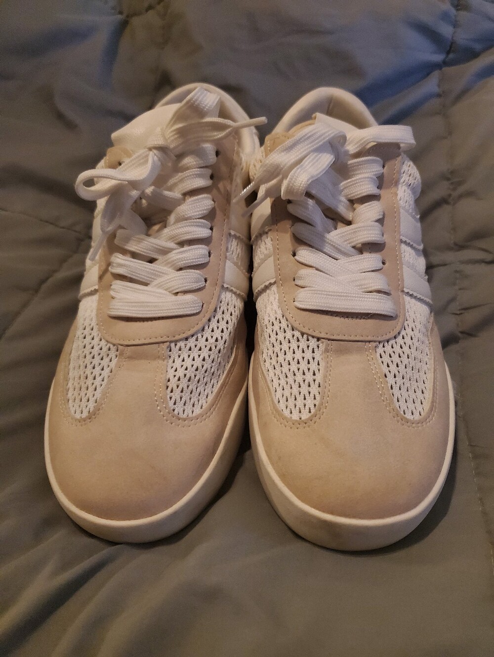 Dolce Vita, Casual Women's Beige and White Mesh Sneakers